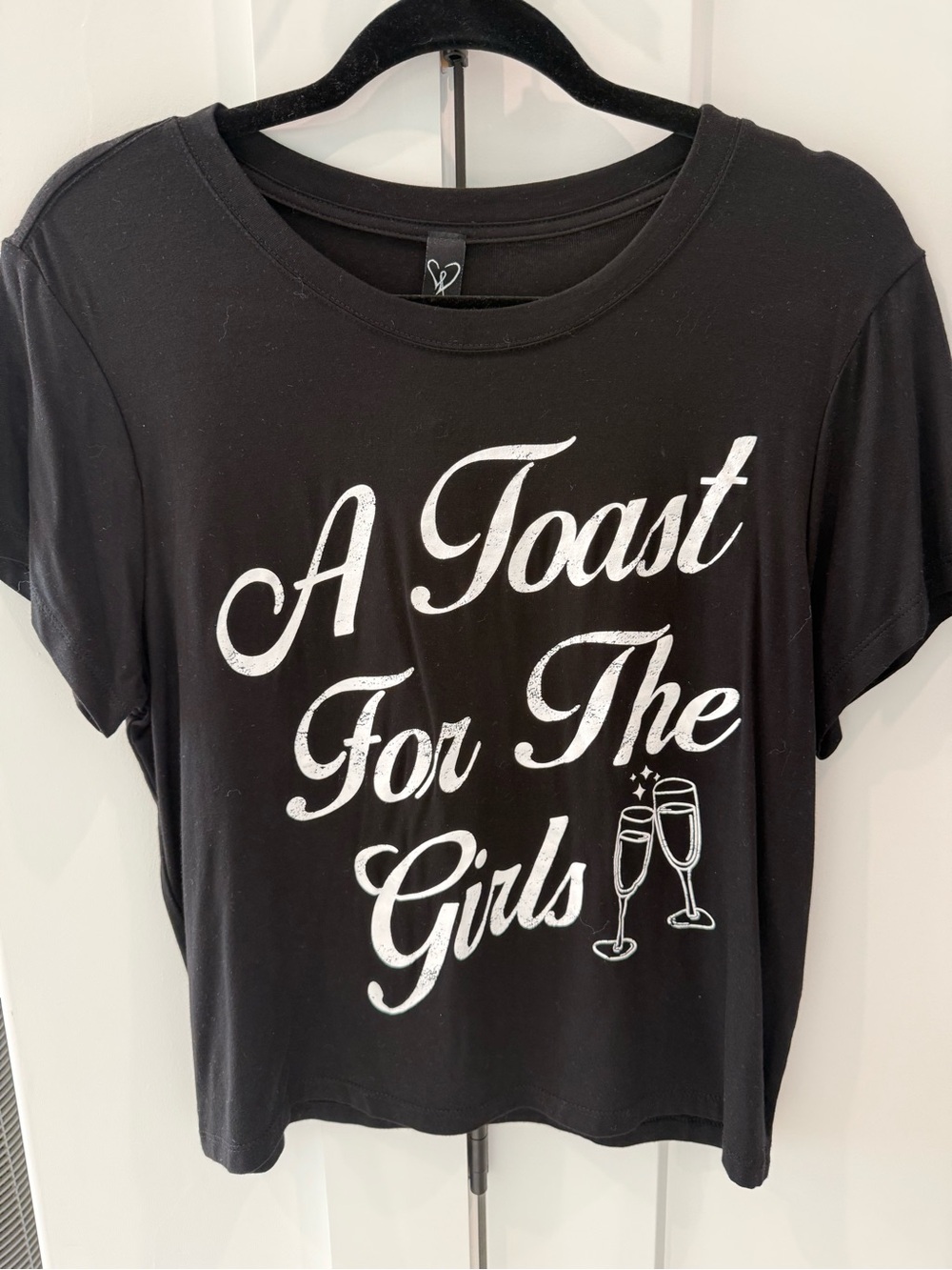 Windsor Black Short-Sleeve Graphic Tee - "A Toast For The Girls"